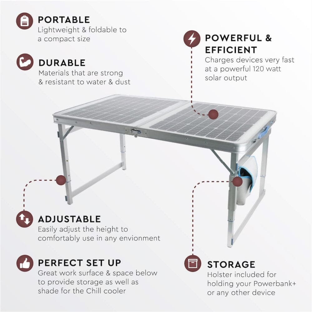 Folding Solar Camp Table - SolarTable Pro