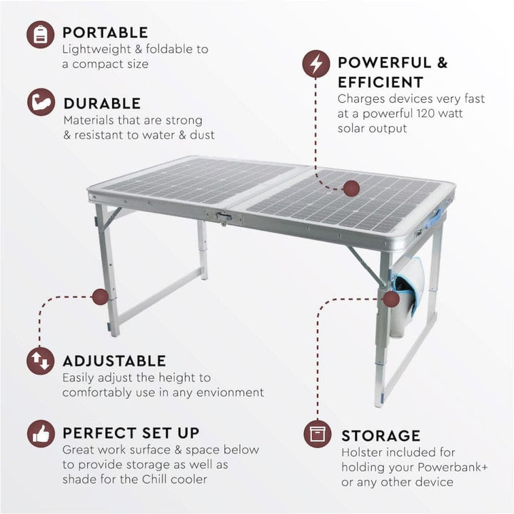 Folding Solar Camp Table - SolarTable Pro