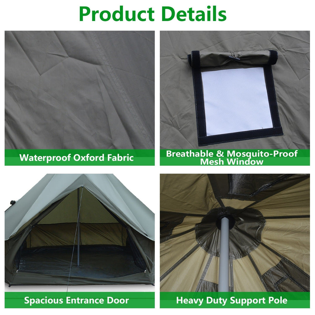 Oxford Bell Tent 13.1FT with Stove Jack for Family Camping