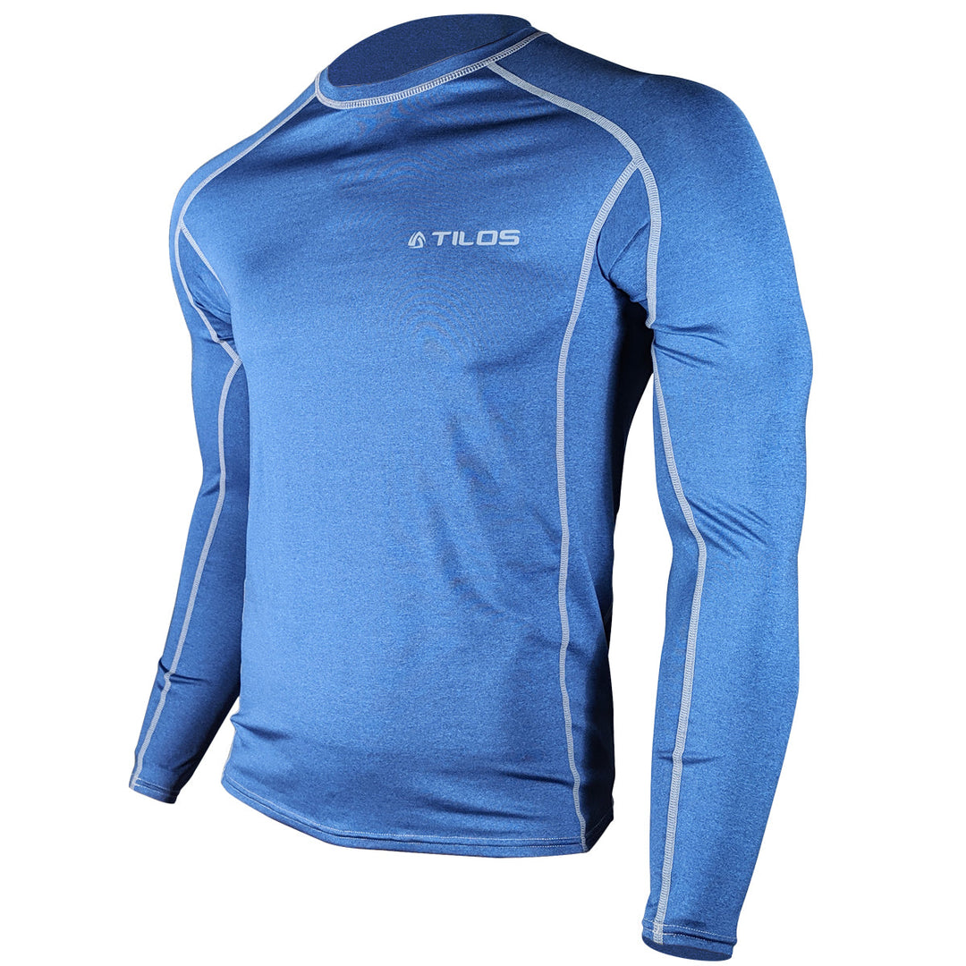 Men's Long Sleeve Rash Guard - Heather Marine