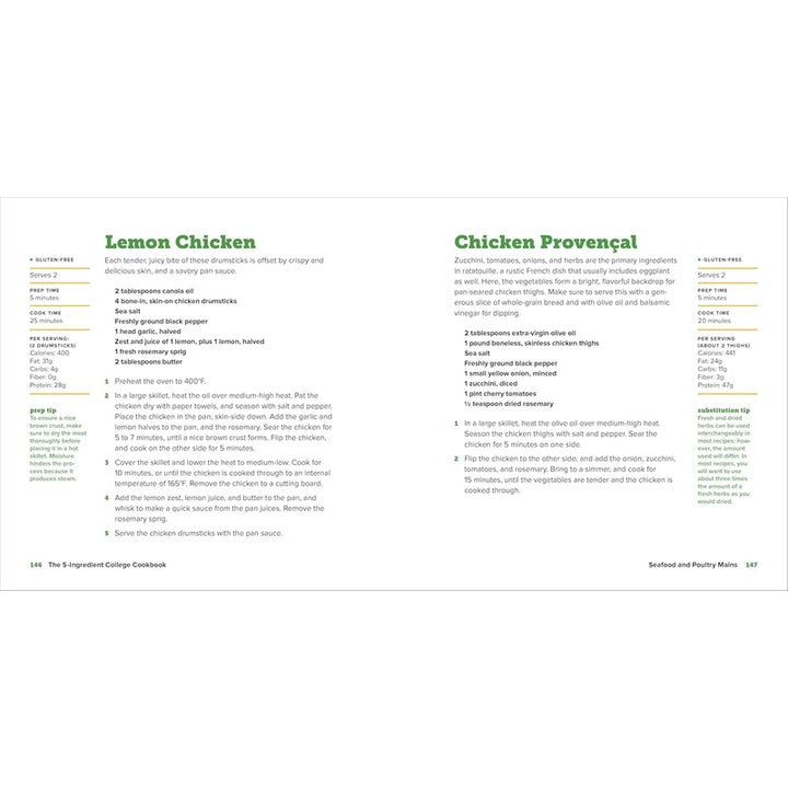 The 5-Ingredient College Cookbook: Easy, Healthy Recipes for the Next Four Years & Beyond Spiral Bound