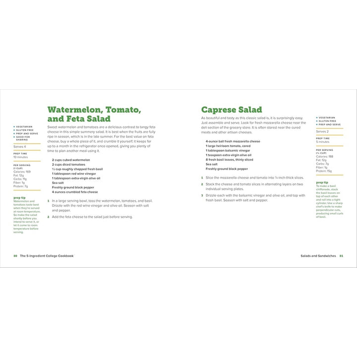 The 5-Ingredient College Cookbook: Easy, Healthy Recipes for the Next Four Years & Beyond Spiral Bound