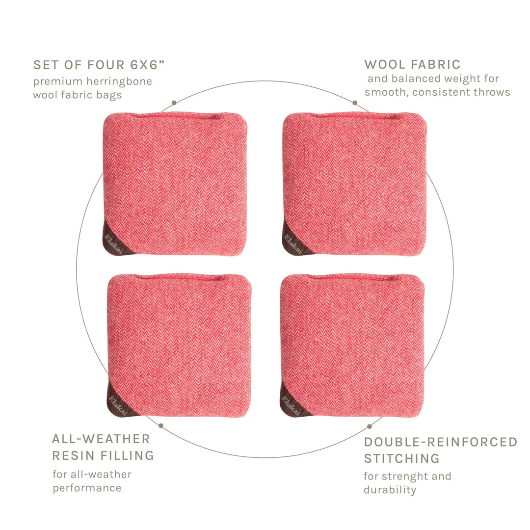 6-in Herringbone Cornhole Bags | Premium All-Weather Collection