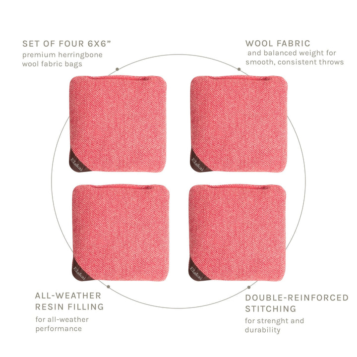 6-in Herringbone Cornhole Bags | Premium All-Weather Collection