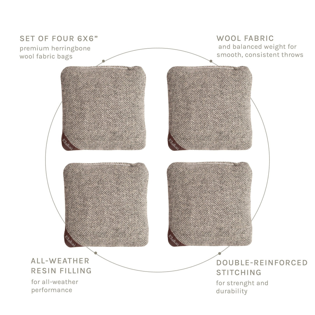 6-in Herringbone Cornhole Bags | Premium All-Weather Collection