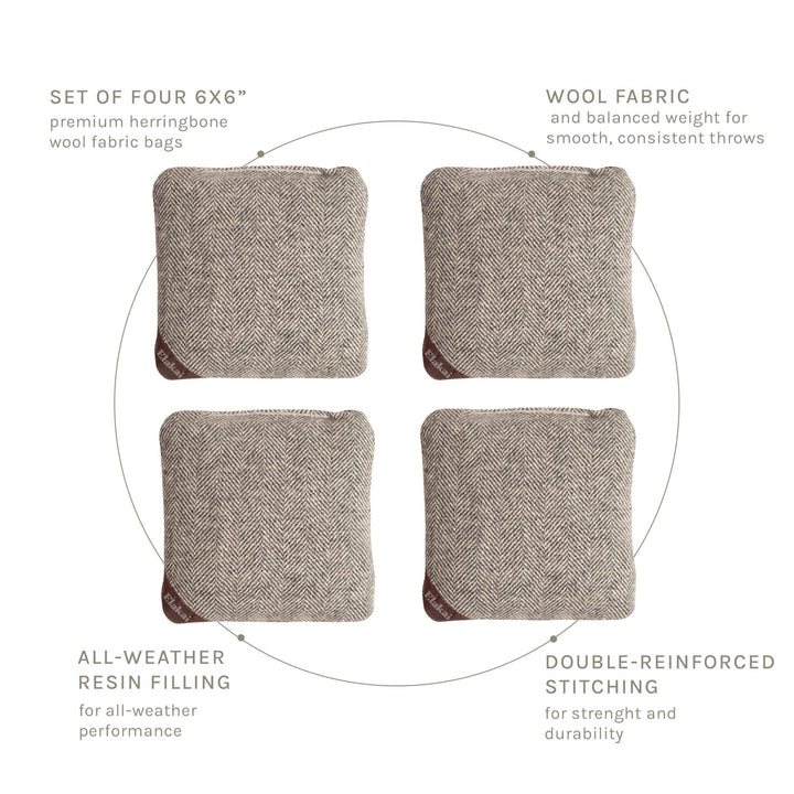 6-in Herringbone Cornhole Bags | Premium All-Weather Collection