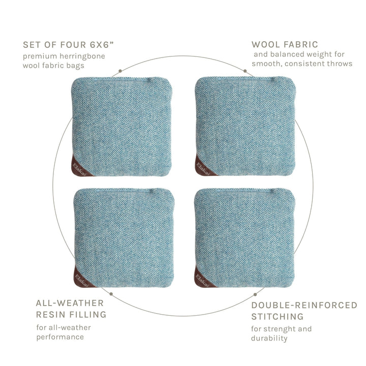 6-in Herringbone Cornhole Bags | Premium All-Weather Collection
