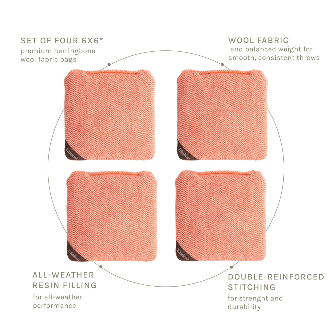 6-in Herringbone Cornhole Bags | Premium All-Weather Collection