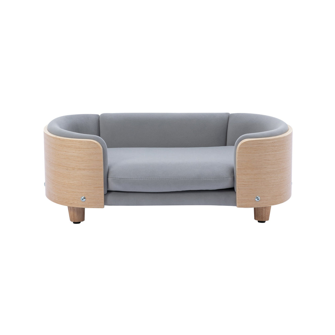 Scandinavian Style Elevated Dog Bed Pet Sofa With Solid Wood Legs