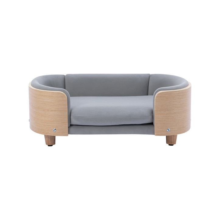 Scandinavian Style Elevated Dog Bed Pet Sofa With Solid Wood Legs