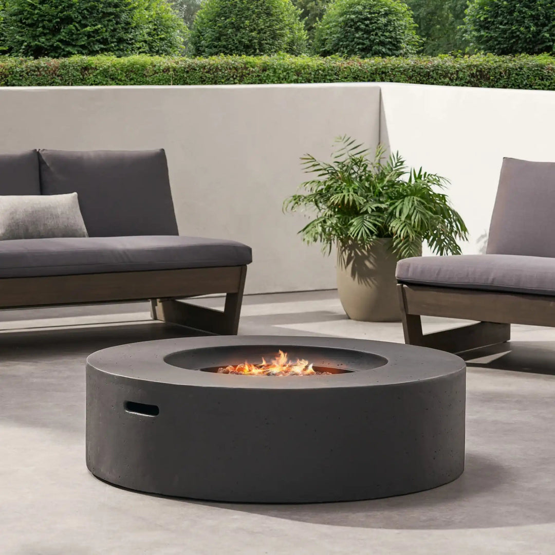 Lightweight Concrete Outdoor Fire Pit - 50,000 BTU