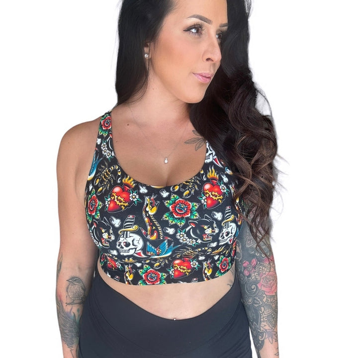 Emerald Longline Sports Bra - Tatted and Torn