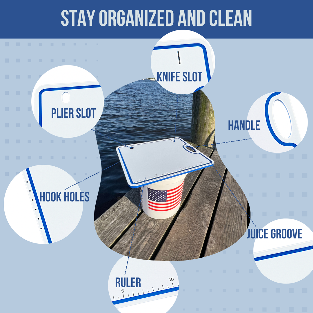 TRAPSKI Premium Bucket or Cooler Fishing Cutting Board | Made in the USA