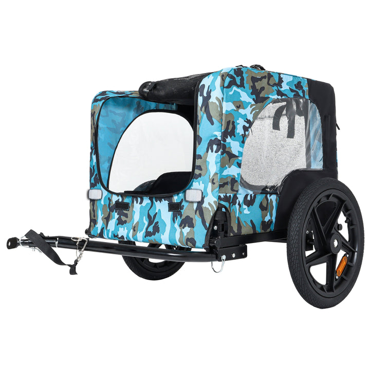 Outdoor Heavy Duty Collapsible Pet Bike Trailer with 16-Inch Wheels