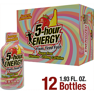 24 Pack 5-hour ENERGY Extra Strength Shots, Summer Smoothie Flavor, 1.93 Fl Oz