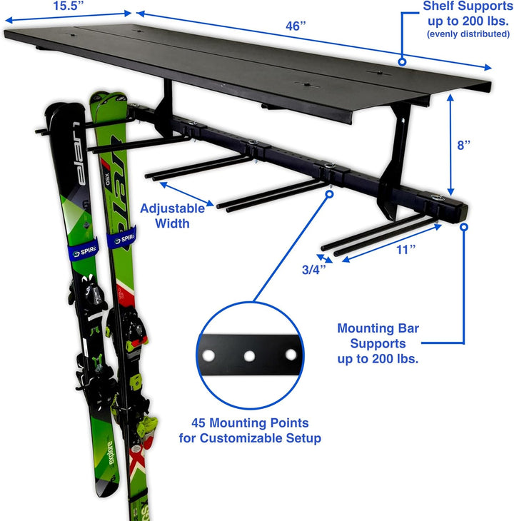 Solitude Ski Storage Rack for 10 Pairs of Skis