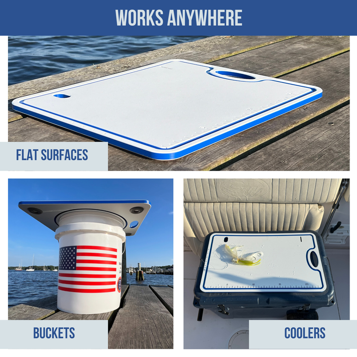 TRAPSKI Premium Bucket or Cooler Fishing Cutting Board | Made in the USA