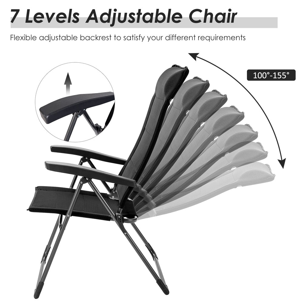 2 Pcs Portable Patio Folding Dining Chairs Setup