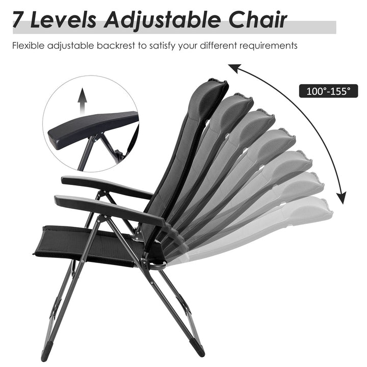 2 Pcs Portable Patio Folding Dining Chairs Setup