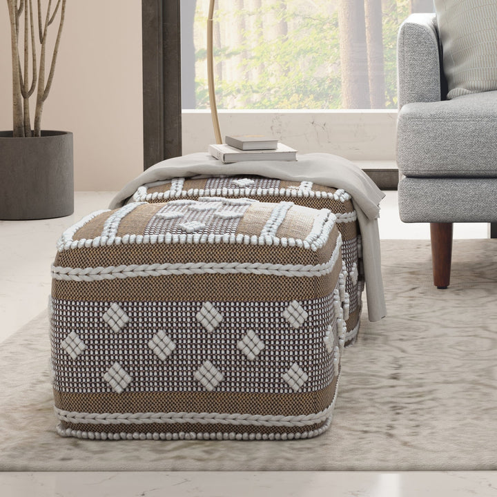 Mapleton Recycled Polyester Pouf for Indoor and Outdoor