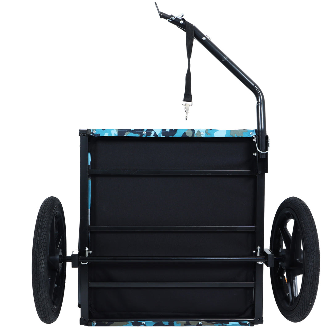 Outdoor Heavy Duty Collapsible Pet Bike Trailer with 16-Inch Wheels