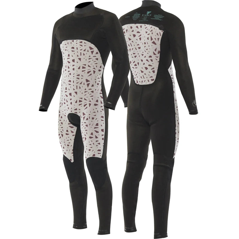 7 Seas 4-3 Full Chest Zip Wetsuit - Black with Jade Logos
