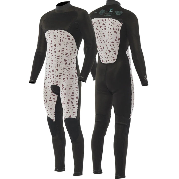 7 Seas 4-3 Full Chest Zip Wetsuit - Black with Jade Logos