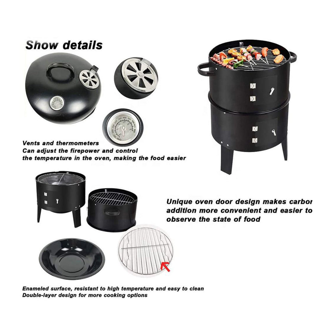 Double-Layer Charcoal Grill Stove for Outdoor Cooking
