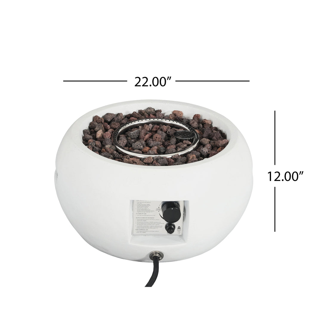 Patio MGO Propane Fire Pit, 40,000 BTU, White