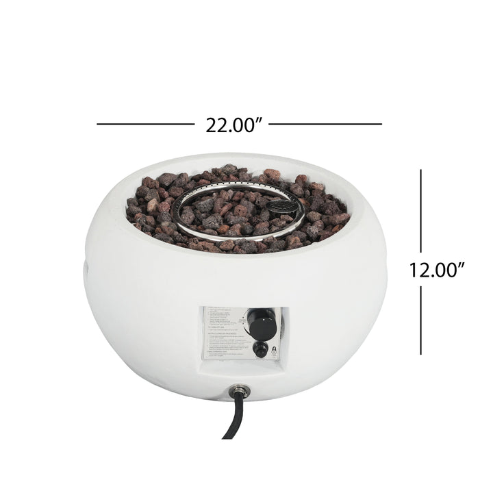 Patio MGO Propane Fire Pit, 40,000 BTU, White