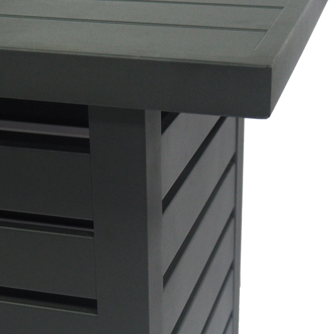 Rectangular Iron Fire Pit - 30,000 BTU - Tank Cover Inside