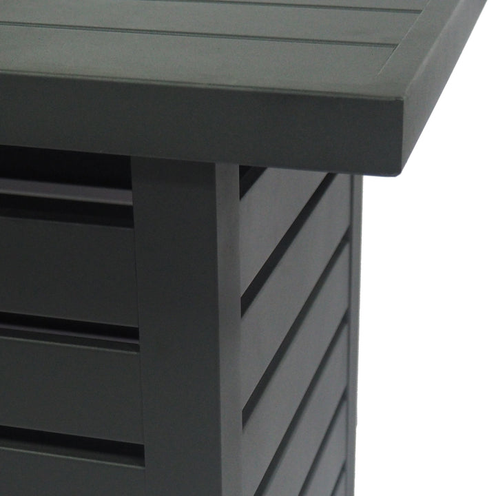 Rectangular Iron Fire Pit - 30,000 BTU - Tank Cover Inside