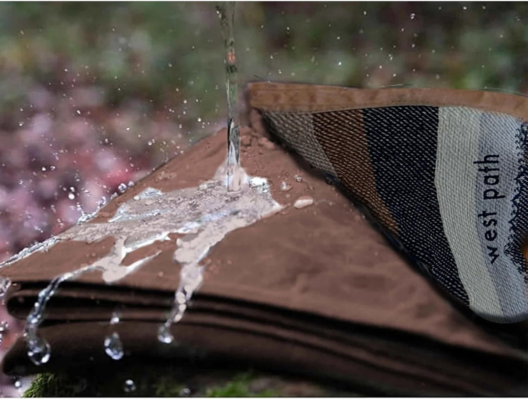 West Path Canvas Camping Blanket - Waxed Canvas Outdoor Blanket / Bushcraft Blanket
