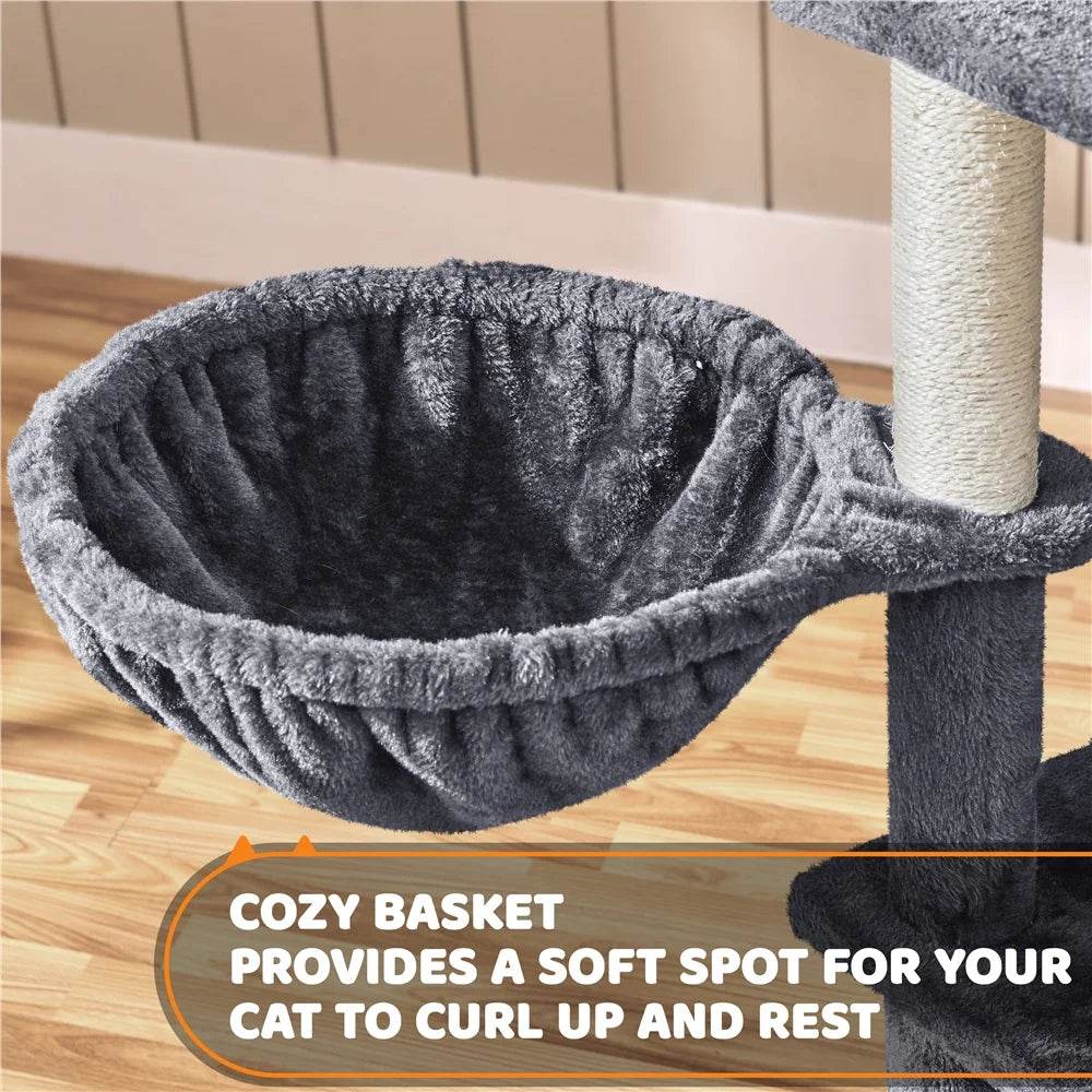 Renwick 69in Large Cat Tree Tower with Condos &amp; Scratching Board - Dark Gray
