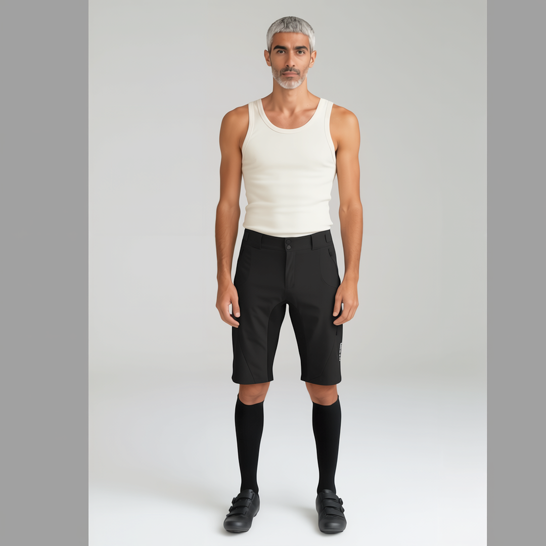 Urban Cycling Men's Gravel Grinder Cyclocross / MTB Shorts - Flex Soft Shell Shorts with Zip Pockets and Vents