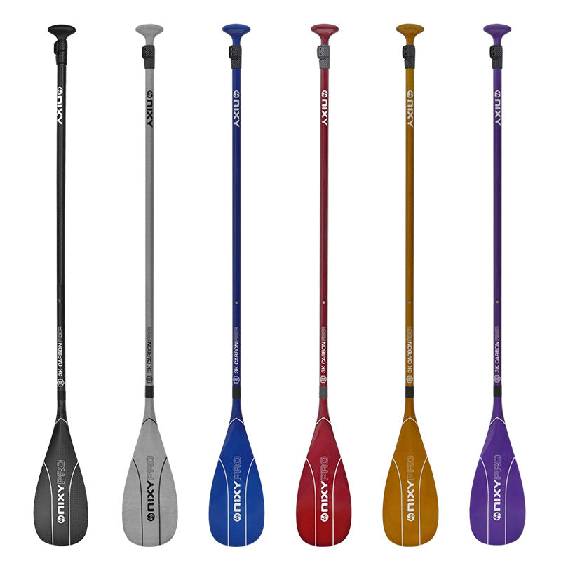 NIXY 3-Piece Adjustable 100% 3K Color Carbon Fiber SUP Pro Paddle