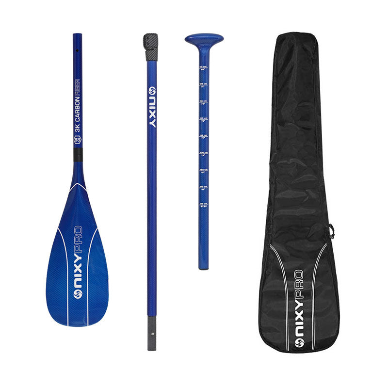 NIXY 3-Piece Adjustable 100% 3K Color Carbon Fiber SUP Pro Paddle