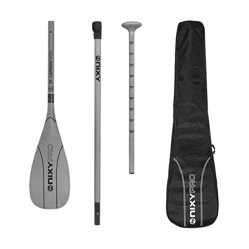 NIXY 3-Piece Adjustable 100% 3K Color Carbon Fiber SUP Pro Paddle