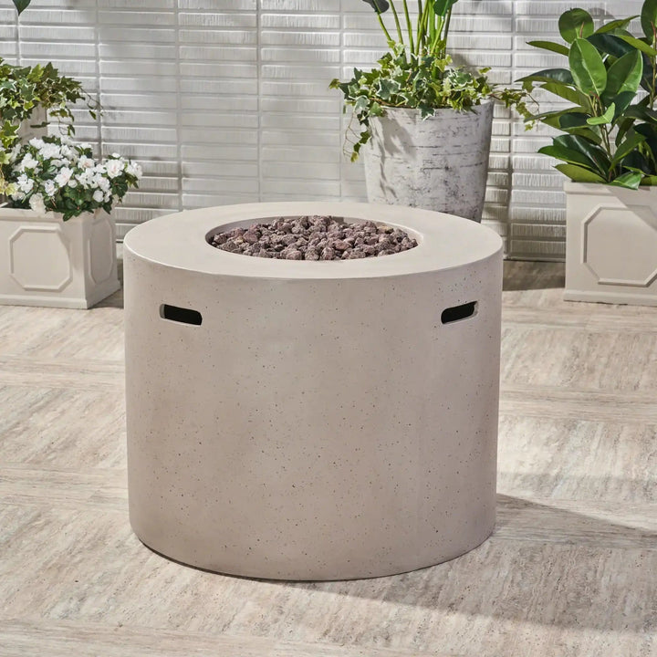 Round Iron Fire Pit With 40,000 Btu