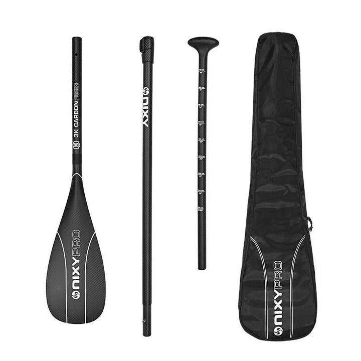 NIXY 3-Piece Adjustable 100% 3K Carbon Fiber SUP Pro Paddle
