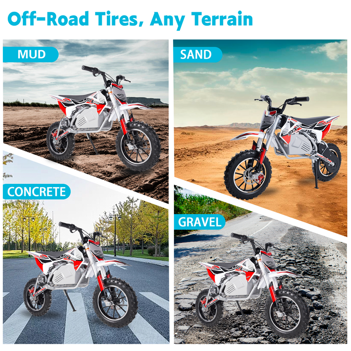 SYX MOTO KBE 500W Kids Electric Dirt Bike for Beginners