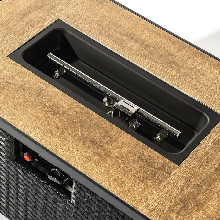 32" Propane Gas Fire Pit Table with Propane Tank Cover - Dark Gray