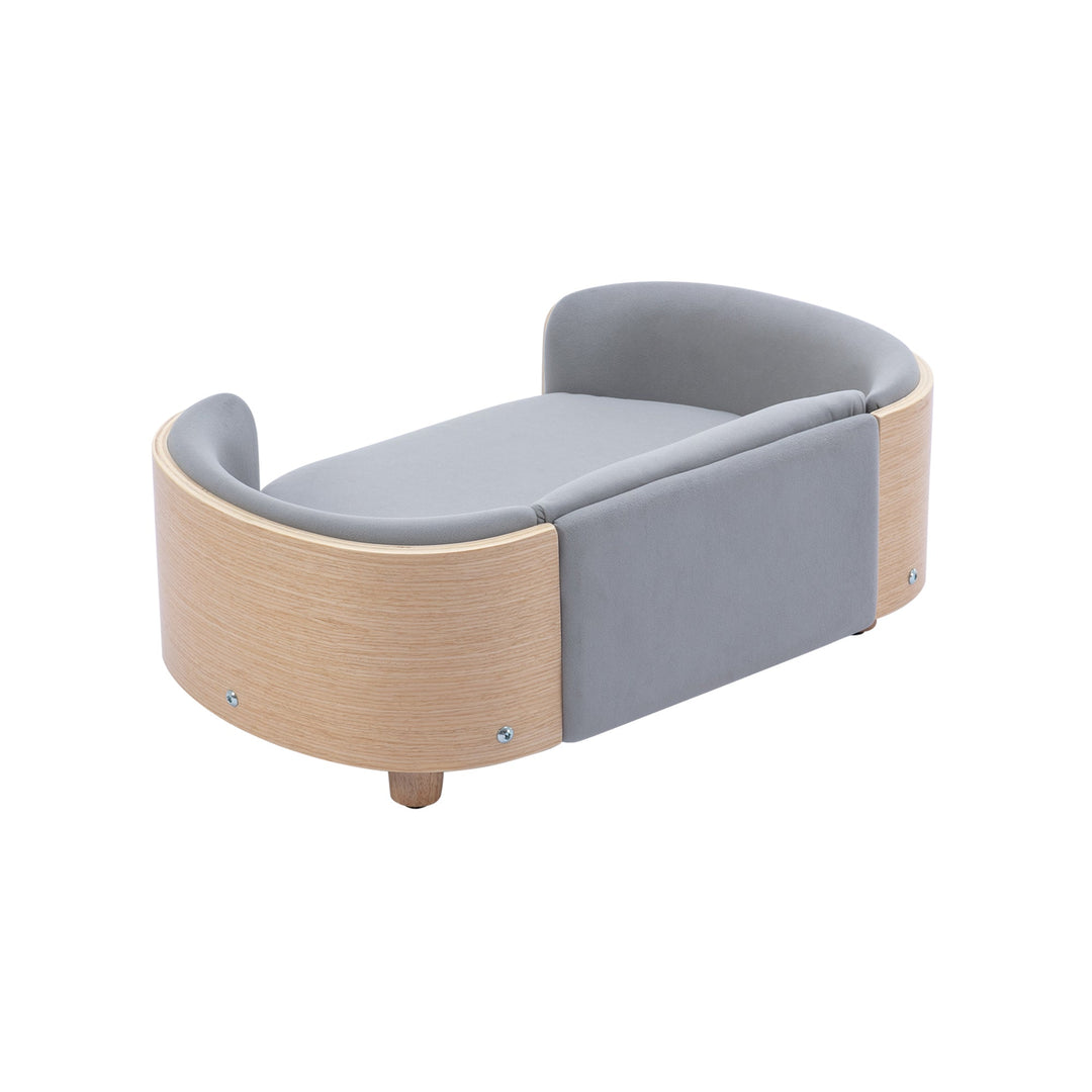 Scandinavian Style Elevated Dog Bed Pet Sofa With Solid Wood Legs