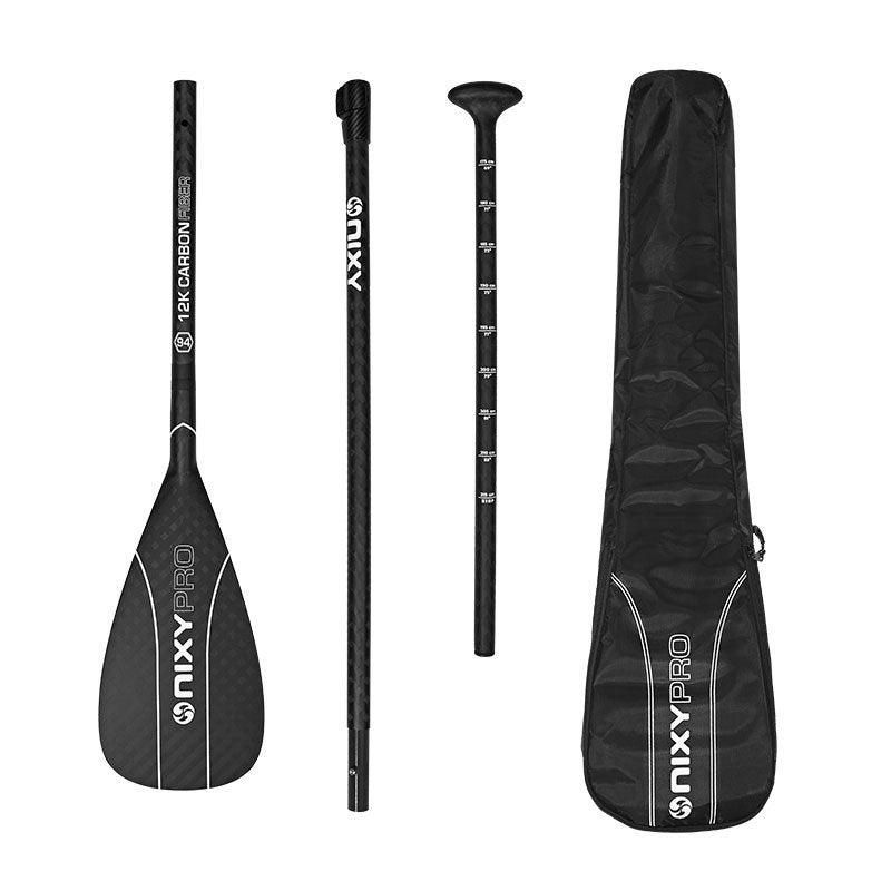 NIXY 3-Piece Adjustable 100% 12K Carbon Fiber SUP Pro Paddle