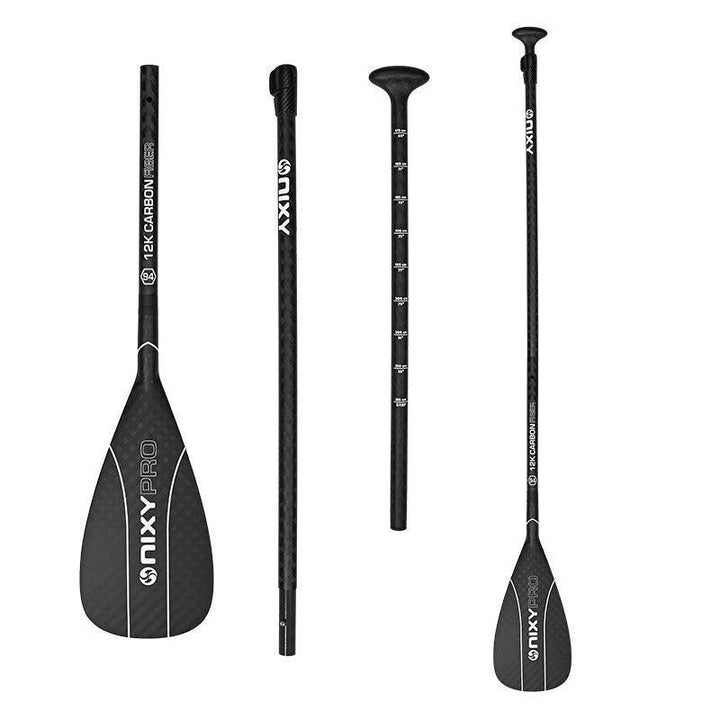 NIXY 3-Piece Adjustable 100% 12K Carbon Fiber SUP Pro Paddle