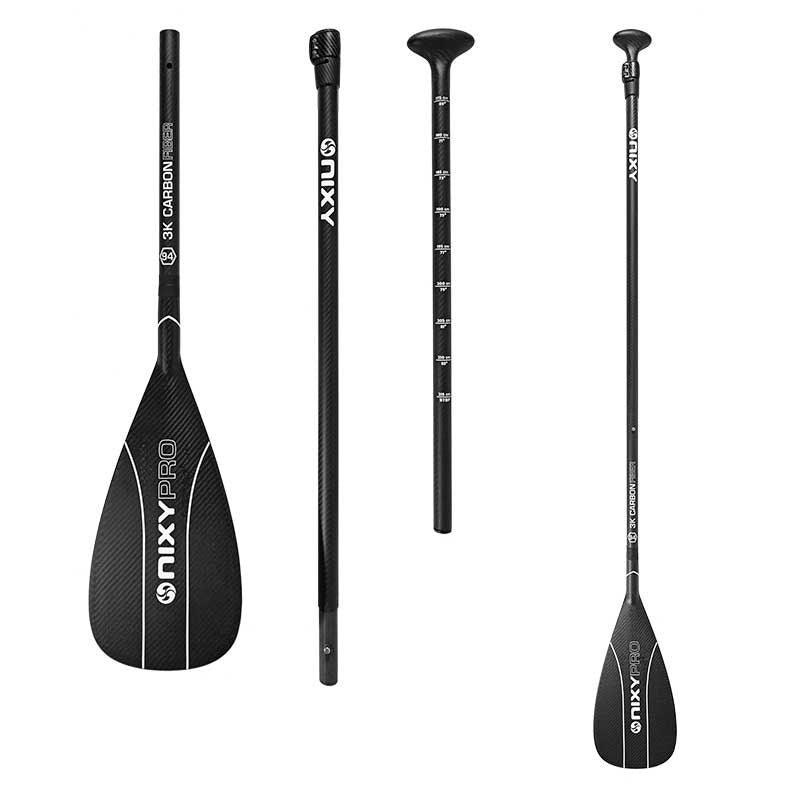 NIXY 3-Piece Adjustable 100% 3K Carbon Fiber SUP Pro Paddle