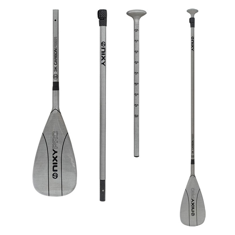 NIXY 3-Piece Adjustable 100% 3K Color Carbon Fiber SUP Pro Paddle