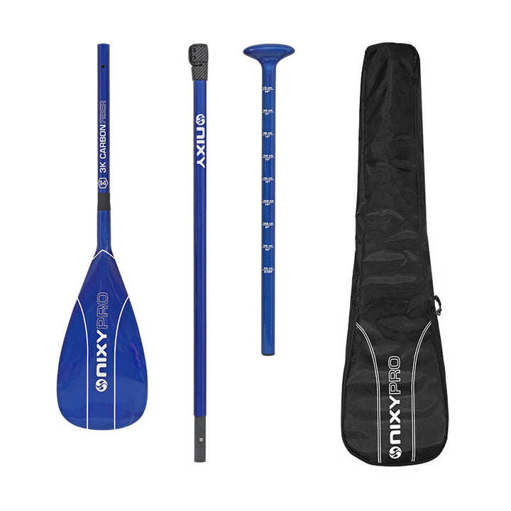 NIXY 3-Piece Adjustable 100% 3K Color Carbon Fiber SUP Pro Paddle