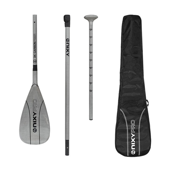 NIXY 3-Piece Adjustable 100% 3K Color Carbon Fiber SUP Pro Paddle