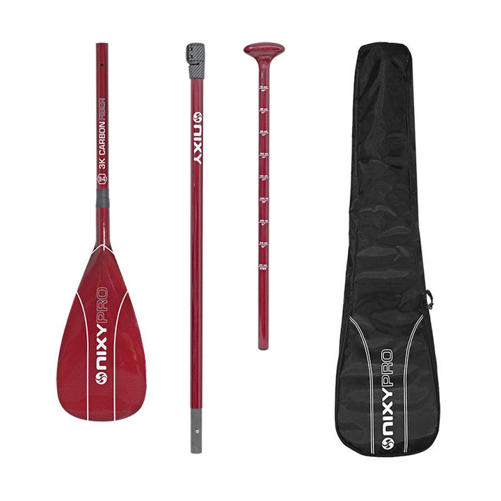 NIXY 3-Piece Adjustable 100% 3K Color Carbon Fiber SUP Pro Paddle